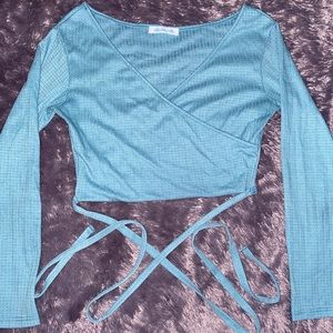 A long sleeve crop top